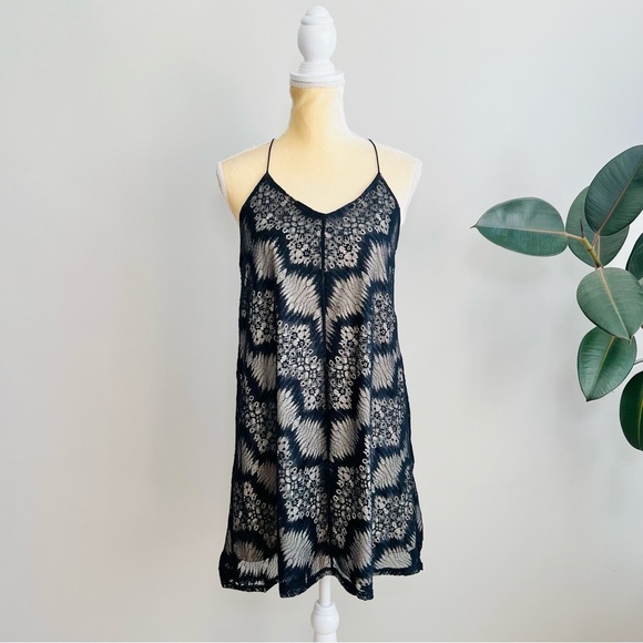 Blu Pepper lace overlay strappy mini slip dress - Picture 1 of 6